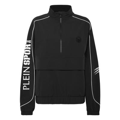 Yoga-Sweatjacke PLEIN SPORT "Scratch", Damen, Gr. S, schwarz (02, schwarz), Obermaterial: 89% Polyamid, 11% Elasthan, Sweatjacken