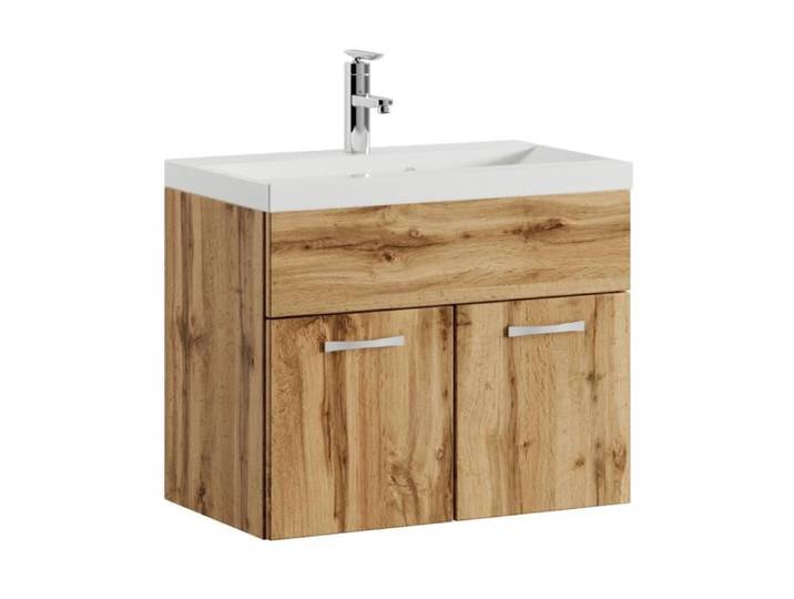 Meuble de salle de bain Montreal 01 60 cm lavabo Chene - Armoire de rangement Meuble lavabo evier Meubles