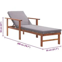 vidaXL, Liegestuhl, Faveno (200 cm)