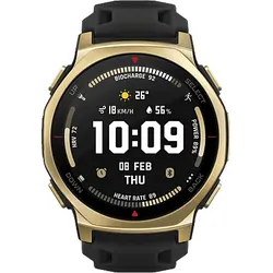 AMAZFIT T-Rex 3 Pro 44 mm Smartwatch Titanlegierung, Aluminium, Kunststoff Silikon, 20 mm, Black Gold