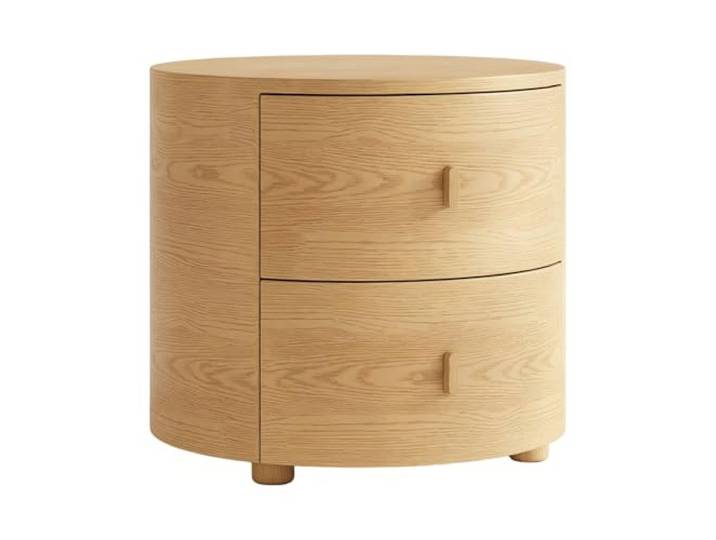 Kx9Lb8d Nachttische Runder Nachttisch mit 2 Schubladen For die Organisation der Aufbewahrung im Schlafzimmer und Wohnzimmer(Yellow,Groß)