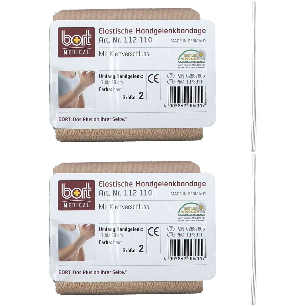 Bort Handg Klett GR2 Haut x2 2x1 St Bandage(s)
