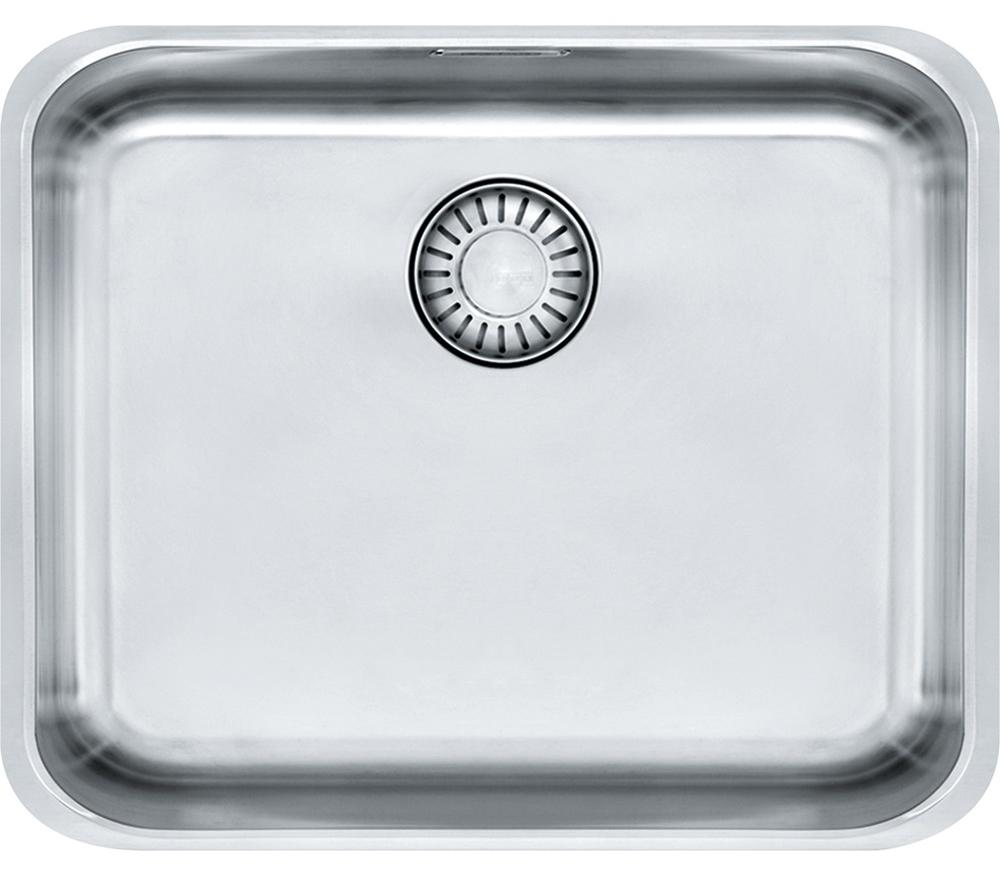 EPOS, EOX 110-45, 470x415mm, Integral-Siebkorb als Druckknopfventil, mit verdecktem Überlauf, mit Ablaufgarnitur, Edelstahl gebürstet