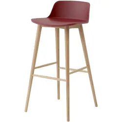 &Tradition Rely HW123 Barhocker, höhe 75 cm, eiche natur / red brown