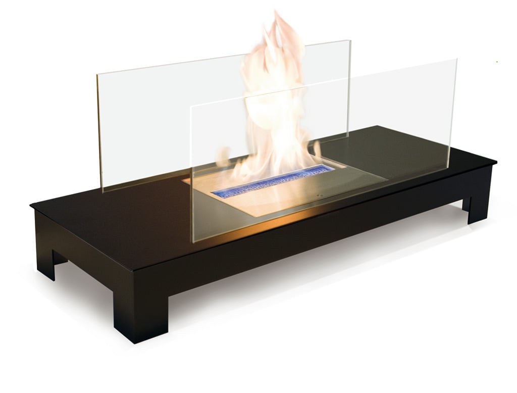 Radius Design Floor Flame Ethanol Kamin (Gestell schwarz, Edelstahlplatte schwar... Gestell schwarz, Edelstahlplatte schwarz 537 C