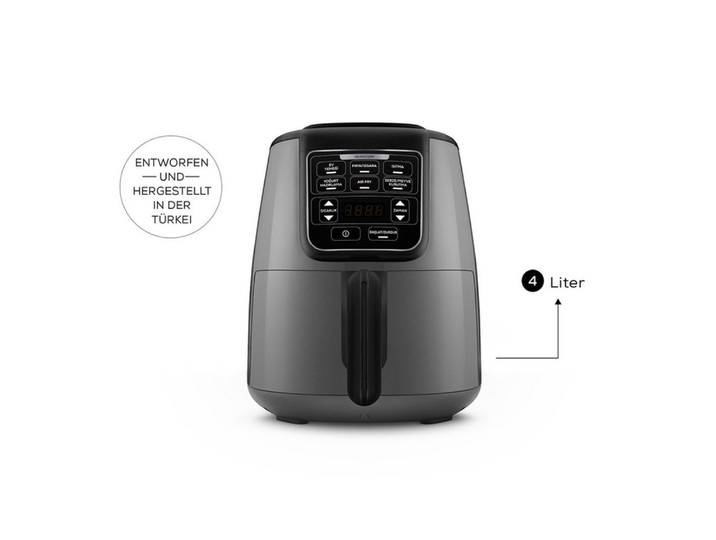 Karaca Heißluftfritteuse Karaca Air Cook XL 2 in 1 Airfryer Heißluftfritteuse Fritteuse 4L, 1550W