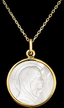 Edenly Medaille der Heiligen Maria â€“ 18-karÃ¤tiges Gelbgold und Perlmutt