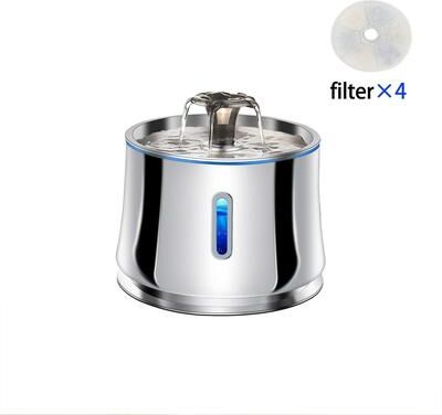 Uplift Essentials Smart Stainless Steel Pet Fountain With Transparent Viewing Window fountain+4 Filter