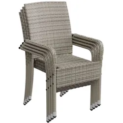 Polyrattan Gartenstühle Yoro - Grau-meliert