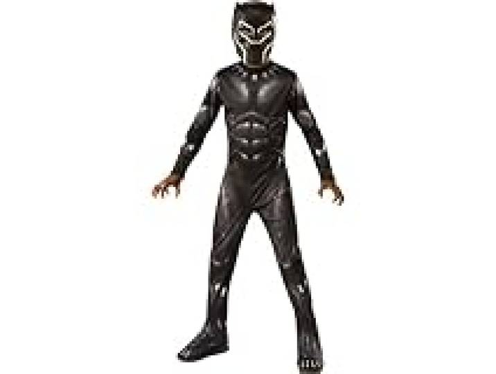 RUBIE'S Avengers Officiel - Black Panther - Déguisement Enfants Classique Black Panther - Taille 7-8 Ans - Costume Super Héros Enfant Marvel avec Combinaison et Masque - Idéal, Carnaval