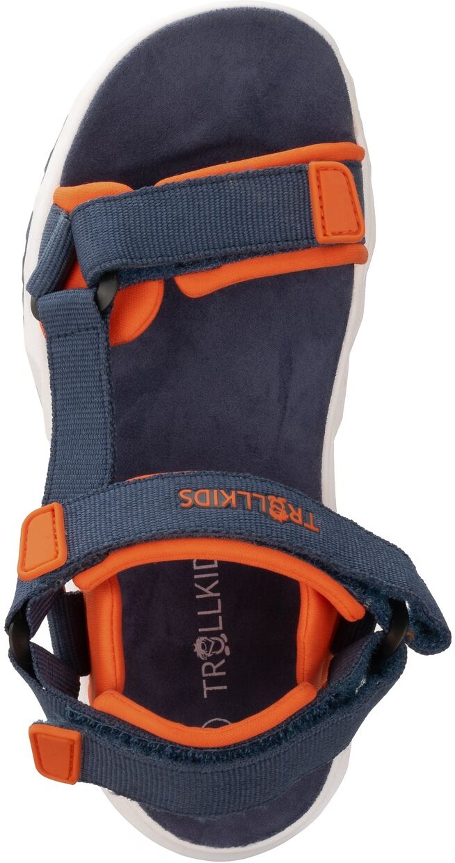Sandale TROLLKIDS "KIDS LYSEFJORD SANDAL", Mädchen, Gr. 32, Synthetik Textil, blau (mystic blau, orange), Synthetik, Textil, Schuhe Sandale mystic blau, orange 32, Synthetik Textil