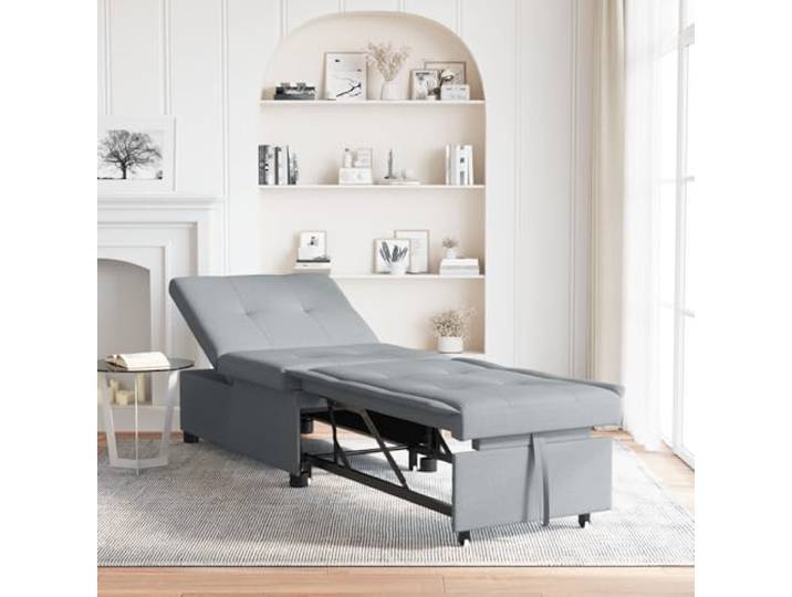HEFZGDB 3-in-1 Sofa-Bett Ausziehbares Design hellgrau Stoff Multifunktional Verstellbarer Halter platzsparend robuster Rahmen atmungsaktiver Stoff für Wohnzimmer Gästezimmer Relaxen