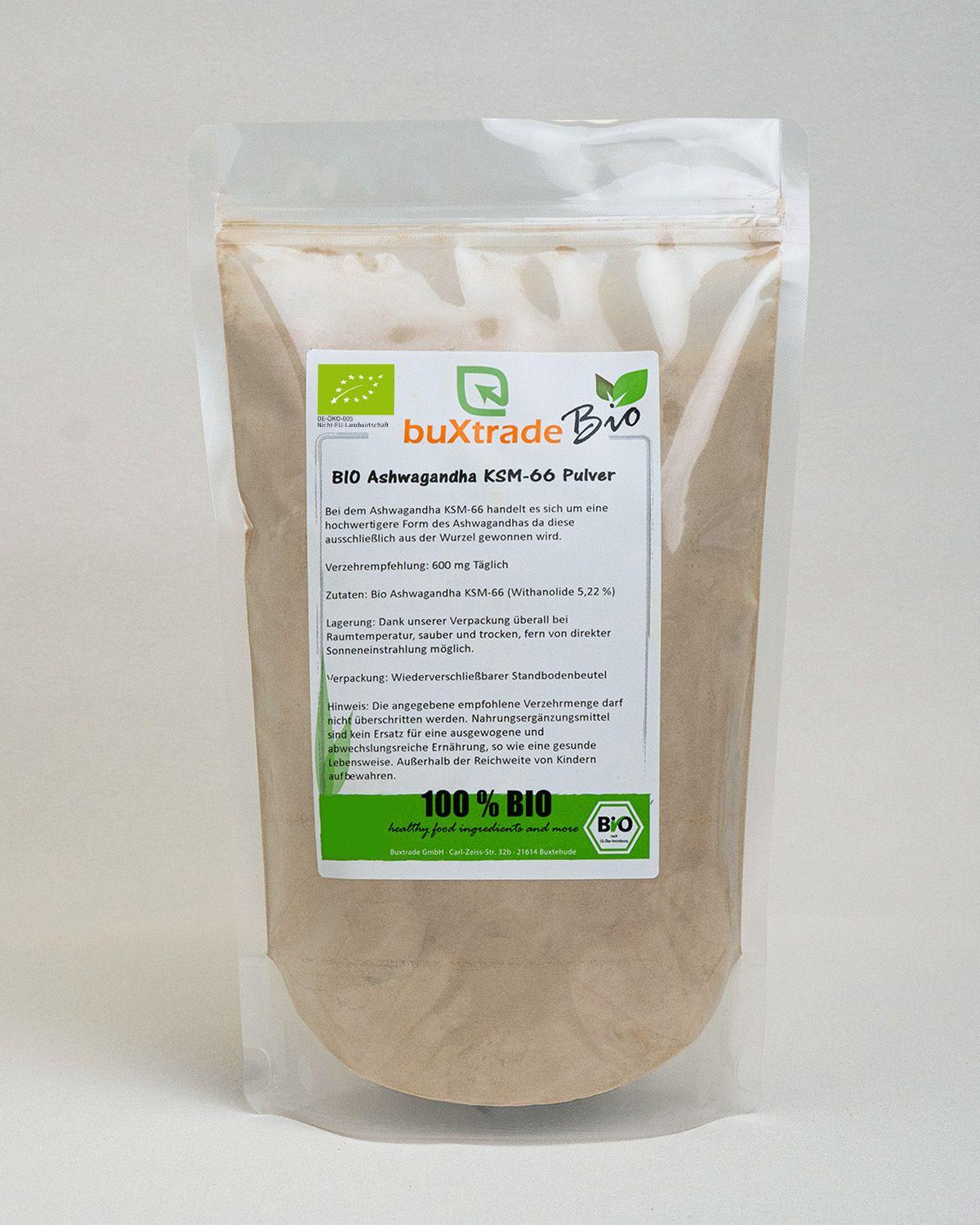 2 kg BIO Ashwagandha KSM 66 Pulver | Withanolide 5,22 % | KSM