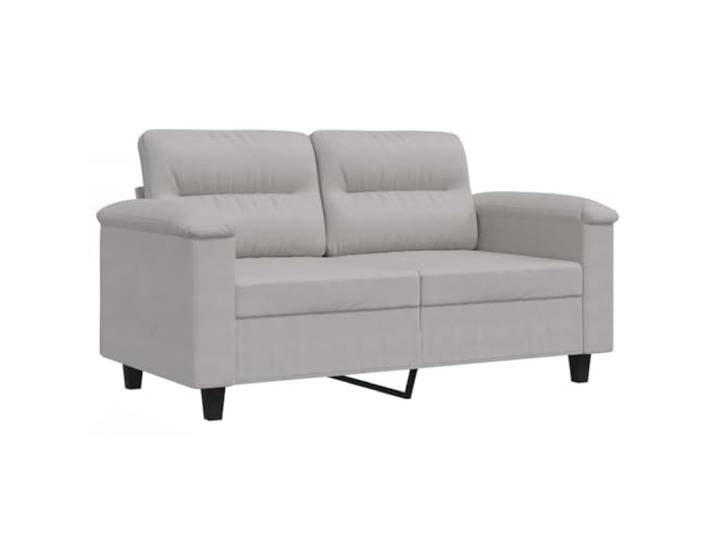 GHVBNMF 2-Sitzer Sofa Hellgrau 150 cm Mikrofaser Couch Metallgestell Kompaktes Polstersofa mit dicker Schaumstoff-Polsterung und unempfindlichem Mikrofaser-Bezug für Ihr Wohnzimmer.