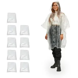 Relaxdays 30 x Regenponcho transparent Transparent
