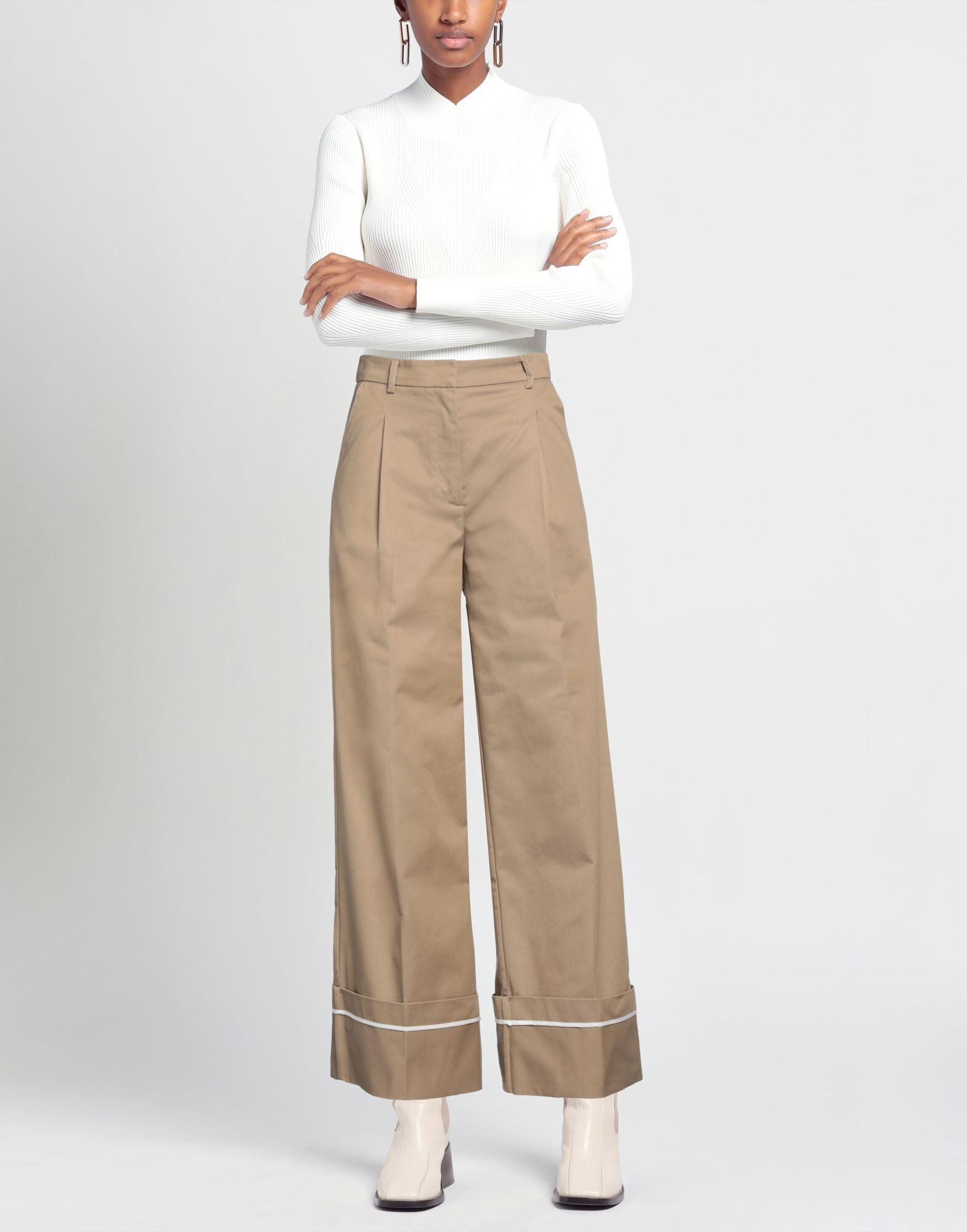 Oval Square Pantalones Mujer Camel S Mujer