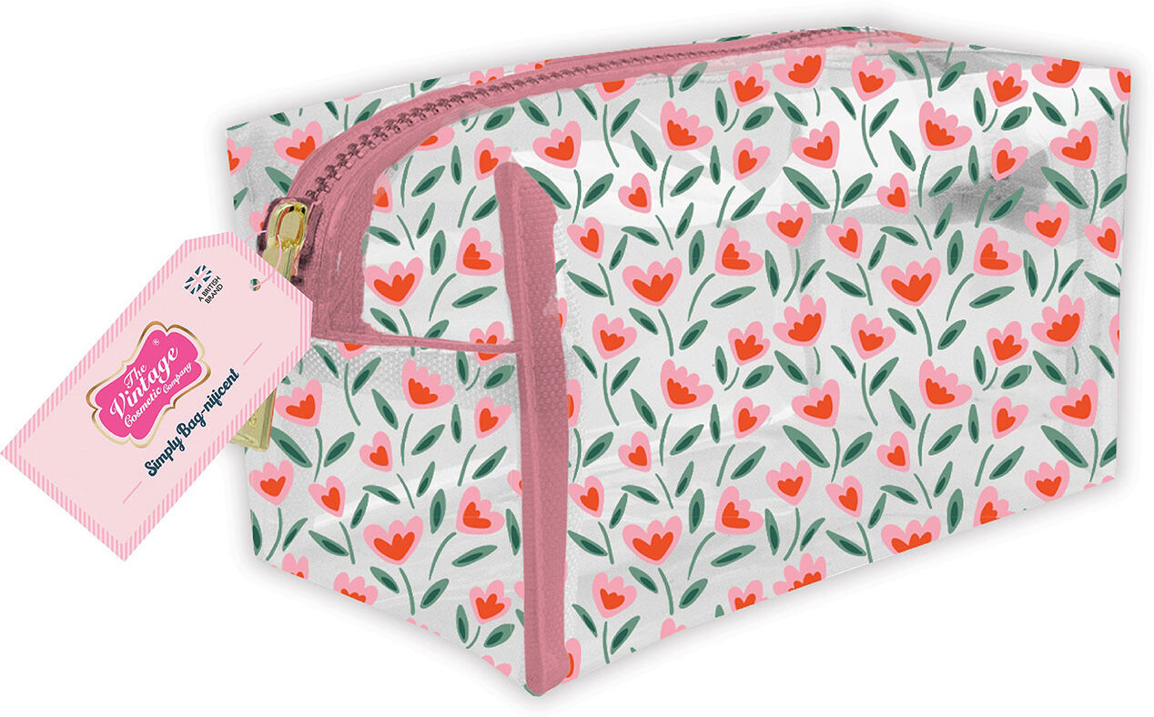 THE VINTAGE COSMETIC Tulip Transparent Cosmetic Bag