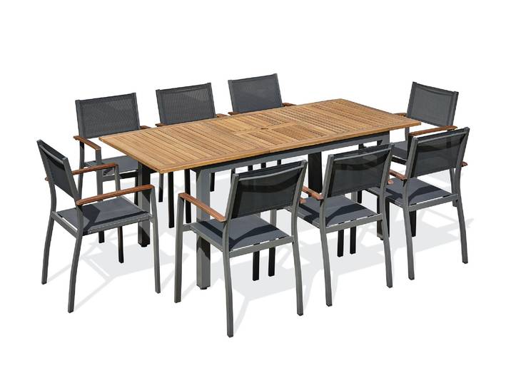 Orsino - Ensemble Repas De Jardin Alu Et Acacia (8 Places) - Dcb Garden