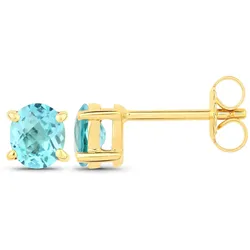 Paar Ohrstecker VIRA JEWELS "925-Sterling Silber vergoldet Glänzend Apatit blau", weiß (gelb, blau), Ohrringe, Damen, one-size, 1, Silber 925 (Sterlingsilber)