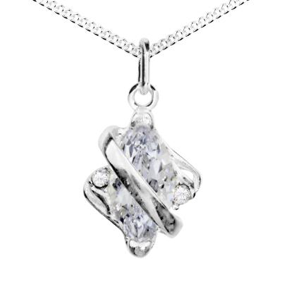 Kette mit Anhänger OSTSEE-SCHMUCK "- Paola - Silber 925/000 - Zirkonia" Gr. 45, silber (silber 925, silberfarben, weiß), Schmuck_Sets, Damen, 45, Silber 925 (Sterlingsilber)