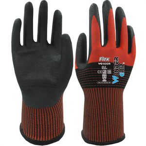 Wonder-Grip Arbeitshandschuhe WG-500R Flex, Nitril-Beschichtung, rot, Größe 9 / L, 12 Paar
