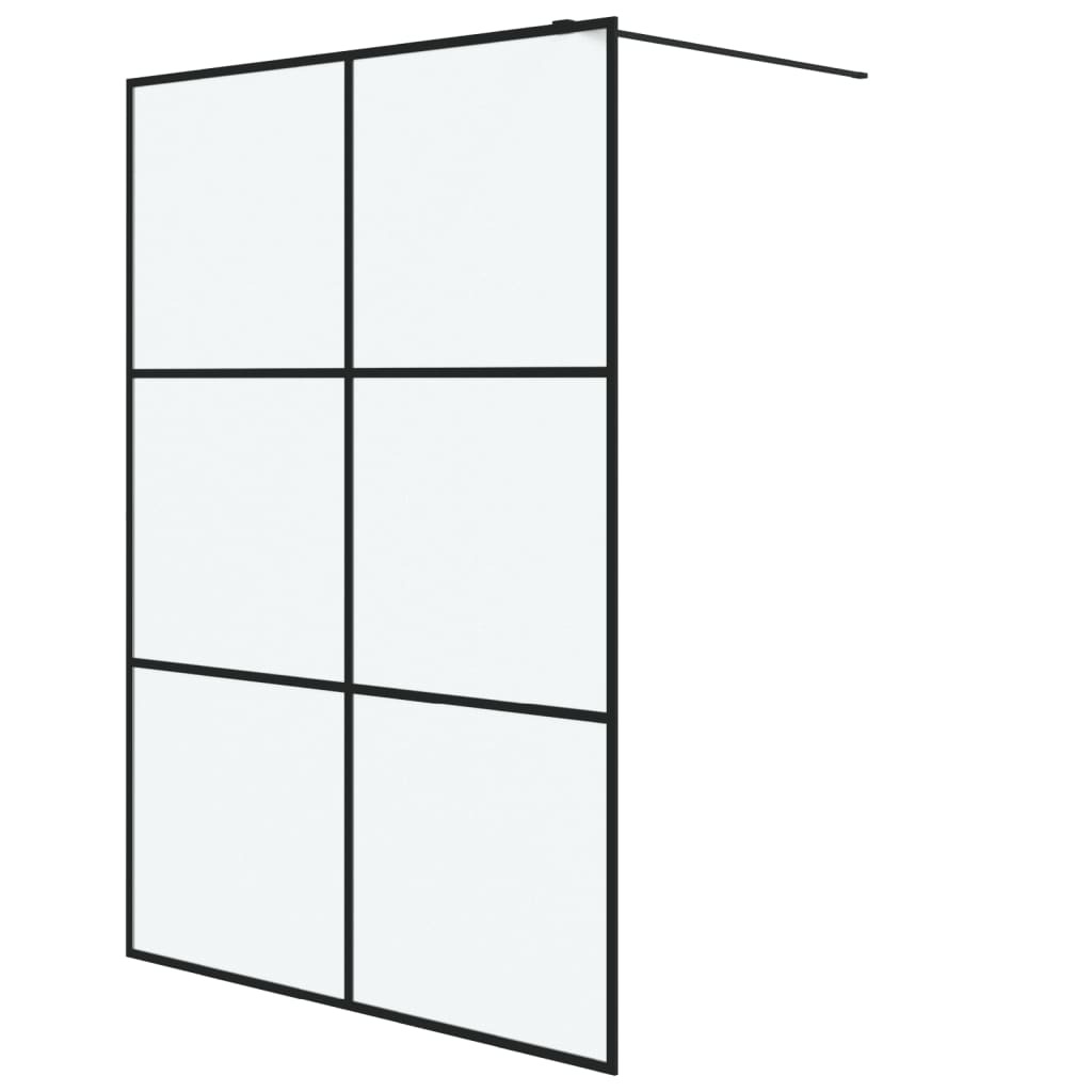 Duschwand für Begehbare Dusche Schwarz 140x195 cm Matt ESG-Glas