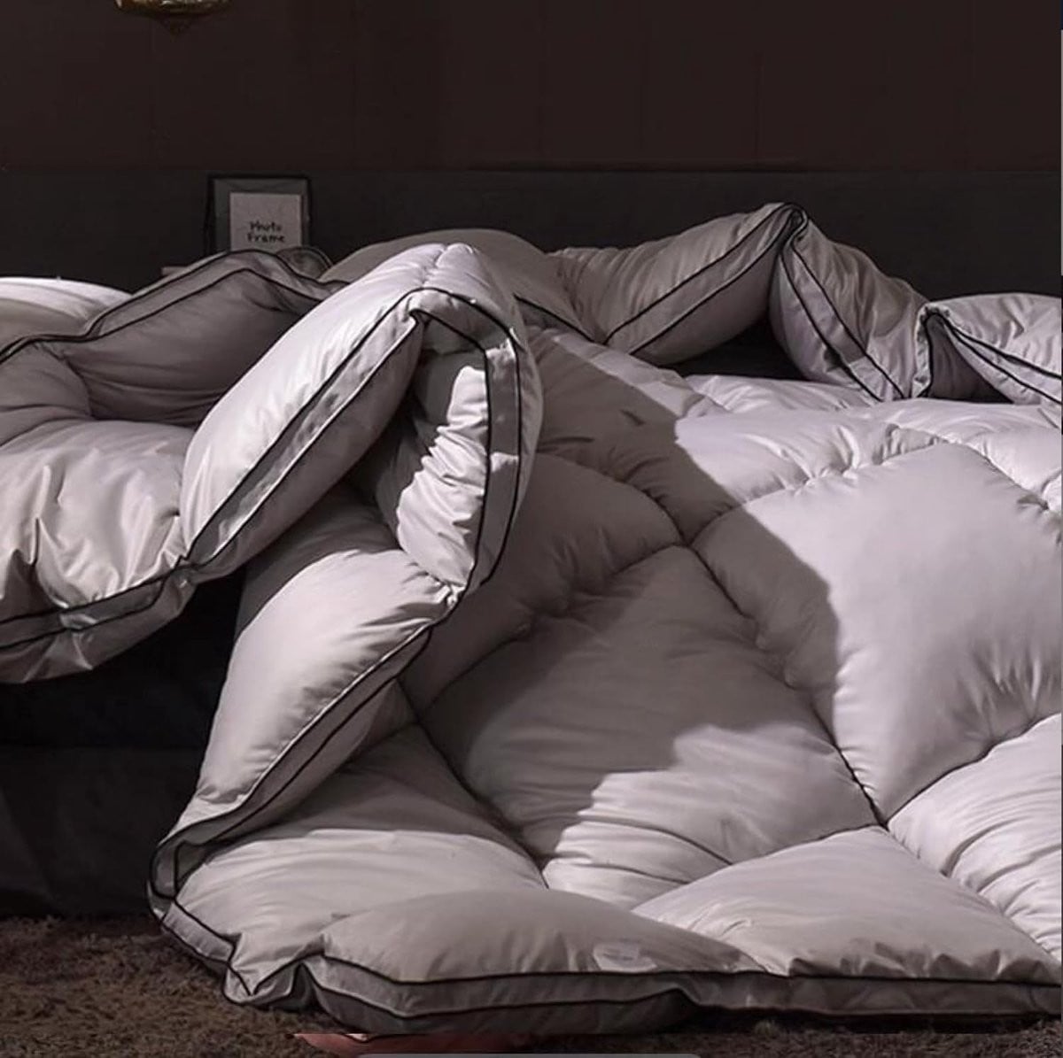 Luxe Wit Donzen Dekbed met Box Quilt Stitching voor Volwassenen