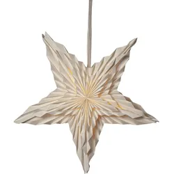MARELIDA Papierstern Weihnachtsstern Faltstern hängend D: 70cm Fensterschmuck weiß