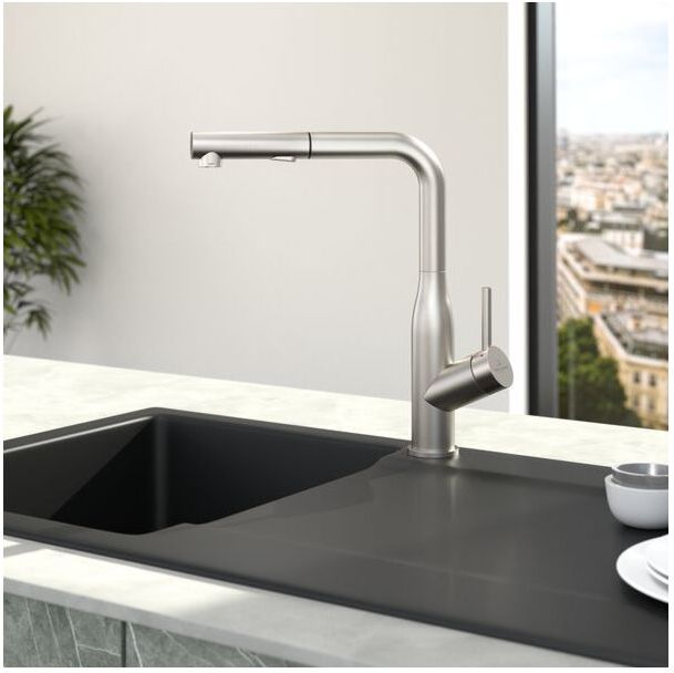 Villeroy und Boch Subway Style Shower Küchenarmatur 928500LC ausziehbar, Edelstahl massiv