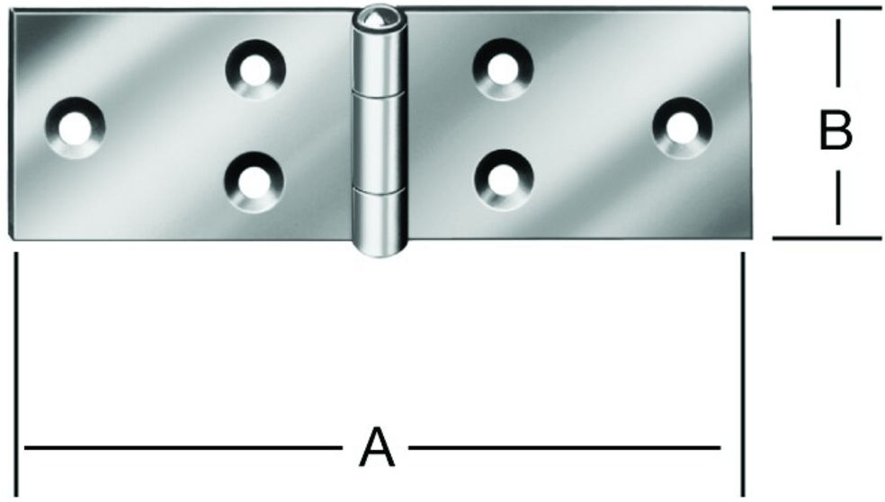 VORMANN Möbel-Tischband L 120mm,B 33mm Edelstahl (010505120)