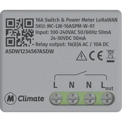 MCL LW-16ASPMW01 - LoRaWAN Schaltaktor, 1-Kanal, Messfunktion