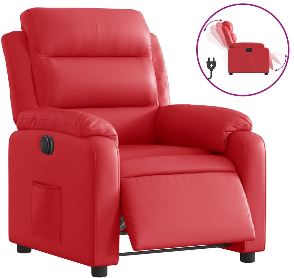 vidaXL Elektrische verstelbare fauteuil in rood kunstleer