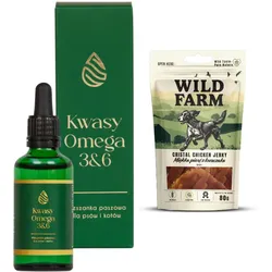 Lab-v Omega-3&6-Fettsäuren – Komplex aus natürlichen Ölen für Hunde und Katzen 100ml + WILD FARM weiche Hühnerbrust 80g Hundeleckerlis