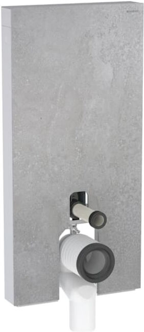 Geberit Module WC suspendu Monolith Plus H 101 cm, face pierre béton, côté alu (131203JV7)