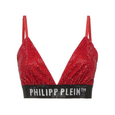 Sport-BH PHILIPP PLEIN "Verziert", Damen, Gr. XL, N-Gr, 35, bordeaux, Obermaterial: 95% Baumwolle, 5% Elasthan, BHs Sport-BH
