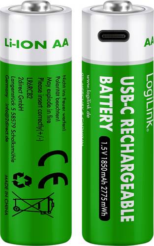 LogiLink LR6RCB2 Mignon (AA)-Akku Li-Ion 1850 mAh 1.5V 2St.