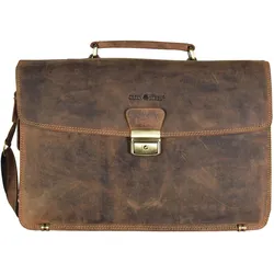 Greenburry Vintage Aktentasche Leder 40 cm Laptopfach (17.72"), Notebooktasche, Braun