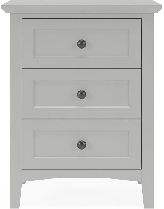 Blue Elephant 3 Drawer Bedside Table Grey 76.2cm H X 60.96cm W X 48.26cm D