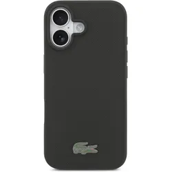 Lacoste Iconic Petit Pique MagSafe Case + Wallet for iPhone 17 Black (Apple iPhone 17), Smartphone Hülle, Schwarz