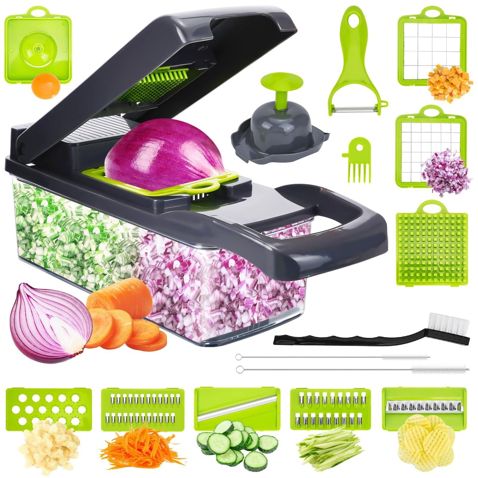 Dripio Multifunctionele 19-in-1 Groentesnijder met 7 verwisselbare messen en accessoires