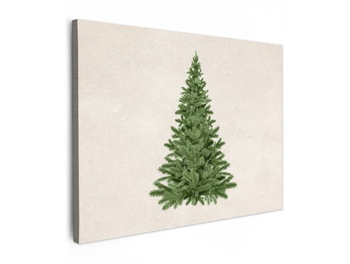 MuchoWow Leinwandbild - Weihnachtsbaum - Grün - Weihnachten - Feiertage - 80x60 - Malerei, Olivgrün, Textil, Kiefer, Abstrakt, Rechteckig, 80x60 cm, gerahmt, Bilder & Rahmen, Bilder, Wandbilder