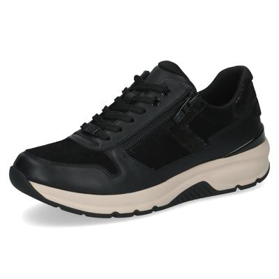 Keilsneaker CAPRICE, Damen, Gr. 41, Synthetik Textil, schwarz, Leder, Schuhe, Freizeitschuh, Halbschuh, Schnürer mit Glitzerdetails