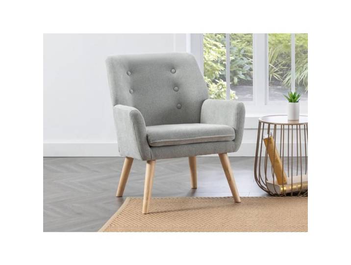 Fauteuil en tissu gris SERINO