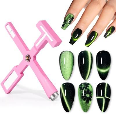 Uplifted Trends Five In One Multifunctional Cat Eye Nail Magnet Stick For Stunning Manicure Art pink