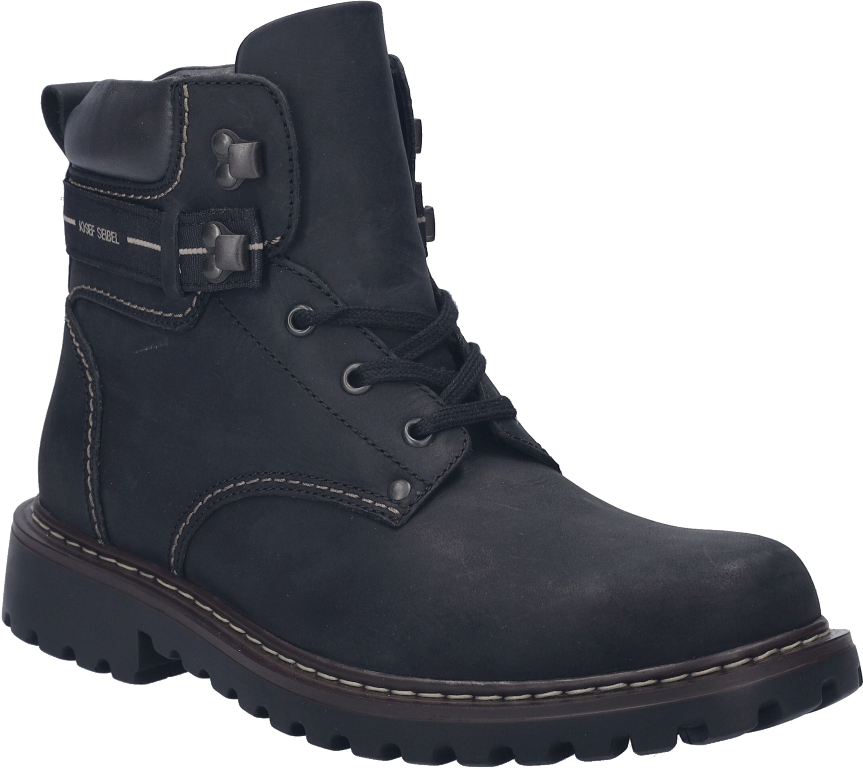 Stiefelette JOSEF SEIBEL "Adelboden, schwarz", Herren, Gr. 48, schwarz, Schuhe Stiefelette