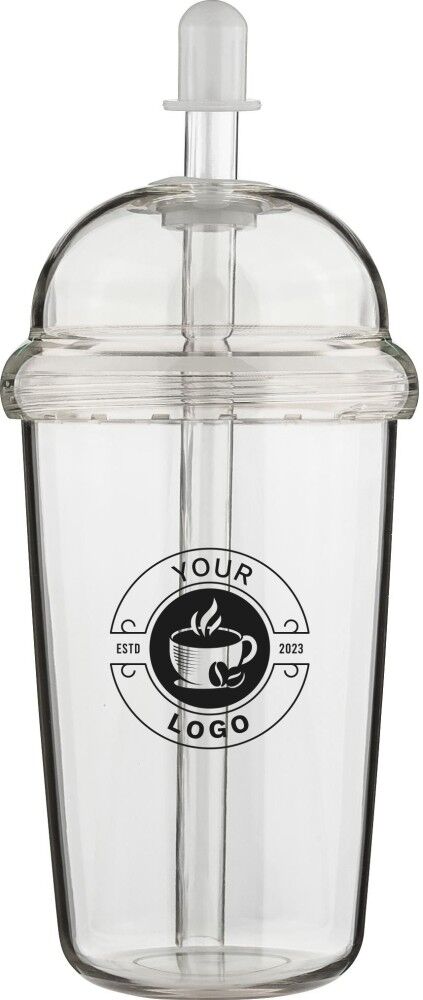 Mug de voyage personnalisé en PET 500 ml Glow neutre