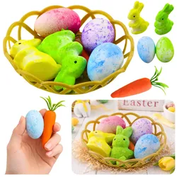 Osterdeko im Korb, Hasen, Eier, Karotten, 6 Stk
