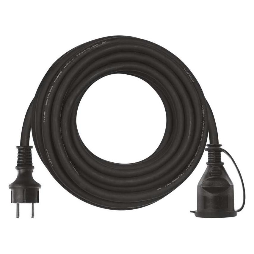 Emos Geerdetes Verlängerungskabel 1 Steckdose schwarz 10 m (P01710) (10 m, CEE 7/4) (P01710)