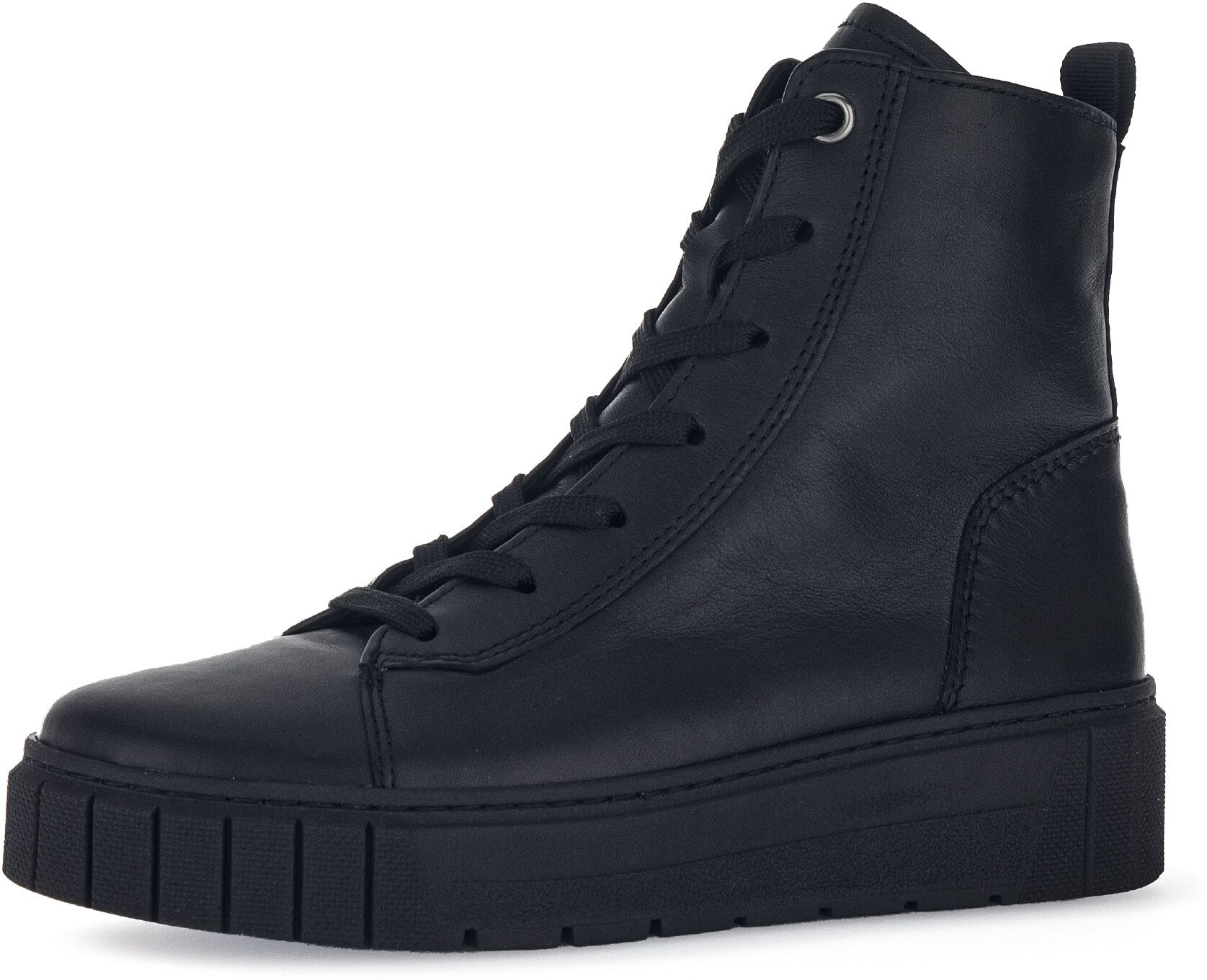 Schnürboots GABOR "Davos", Damen, Gr. 35, schwarz, Glattleder, unifarben, Schuhe Schnürboots, in Komfortweite H (sehr weit) schwarz 35