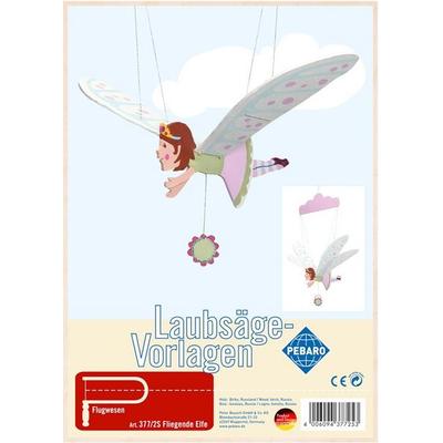PEBARO 377/2S - Laubsägevorlage Mobile Fliegende Elfe, 2 Platten, Größe DIN A4